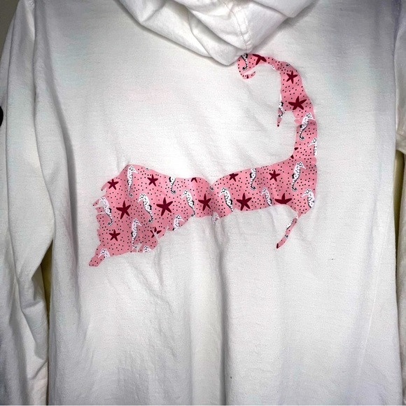 Cuffy’s Cape Cod Long Sleeve Hooded Tee Shirt Tunic Dress Beach Coverup Size S - Picture 3 of 6